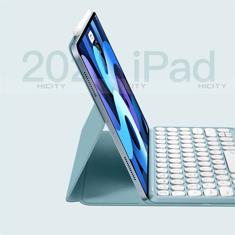 Carcasa de Cuero Cartera con Teclado K01 para Apple iPad Air 10.9 (2020)