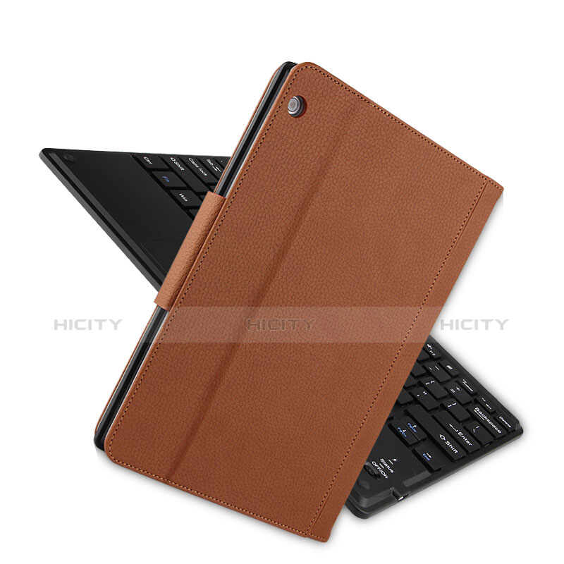 Carcasa de Cuero Cartera con Teclado para Huawei MediaPad M3 Lite 10.1 BAH-W09 Marron