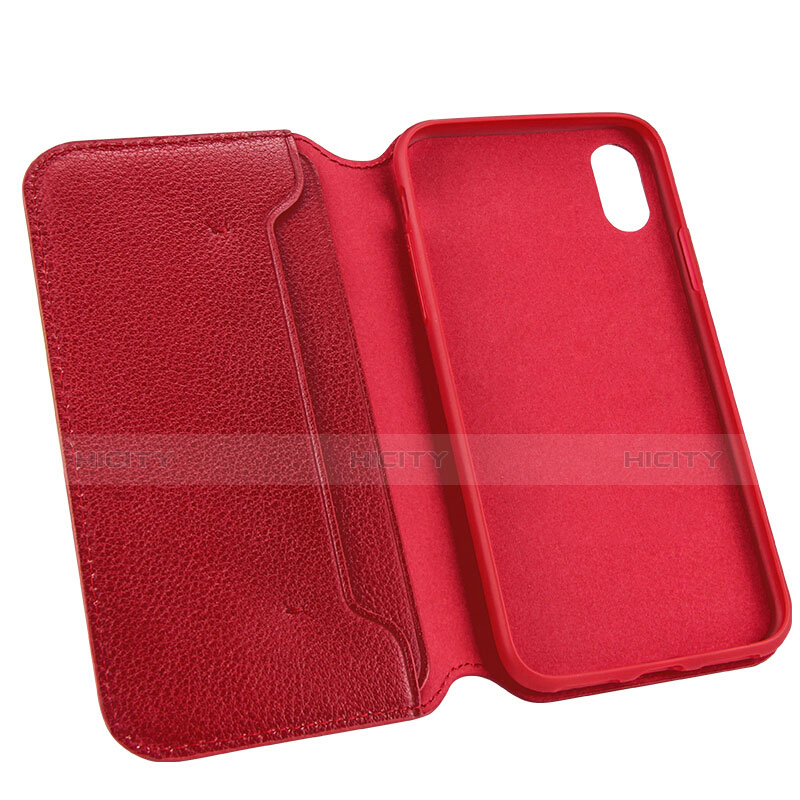 Carcasa de Cuero Cartera para Apple iPhone Xs Max Rojo