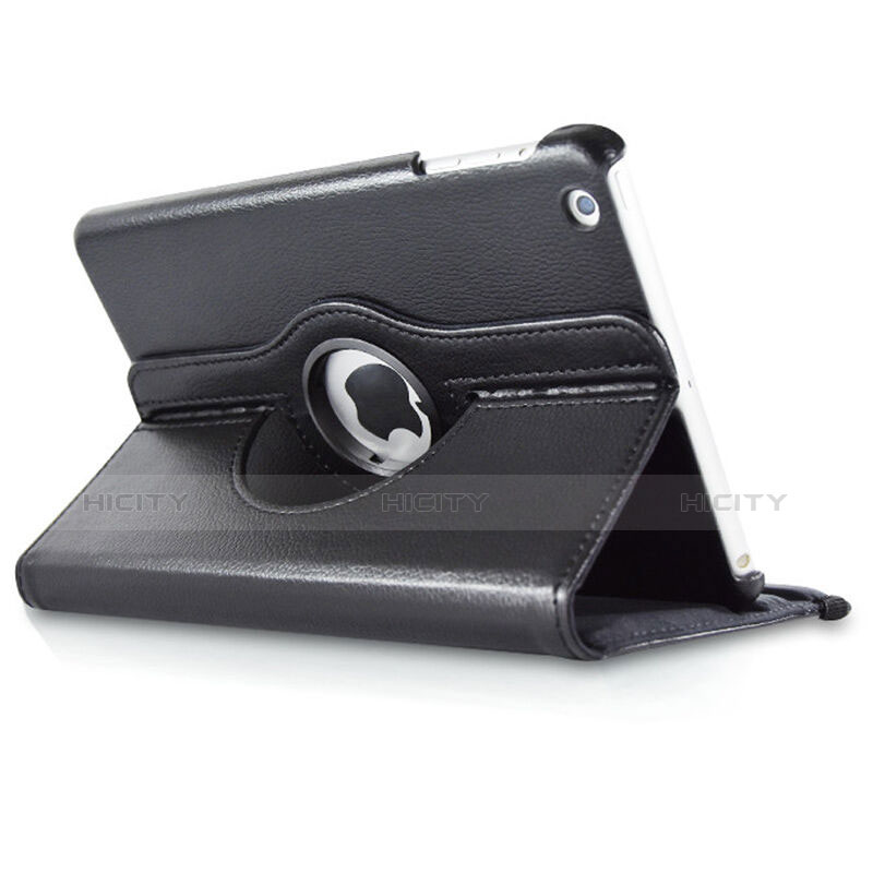 Carcasa de Cuero Giratoria con Soporte para Apple iPad Mini 2 Negro