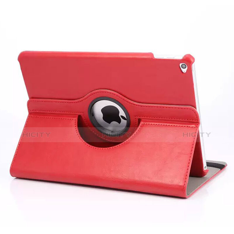 Carcasa de Cuero Giratoria con Soporte para Apple iPad Mini 4 Rojo