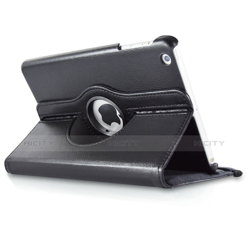 Carcasa de Cuero Giratoria con Soporte para Apple iPad Mini Negro