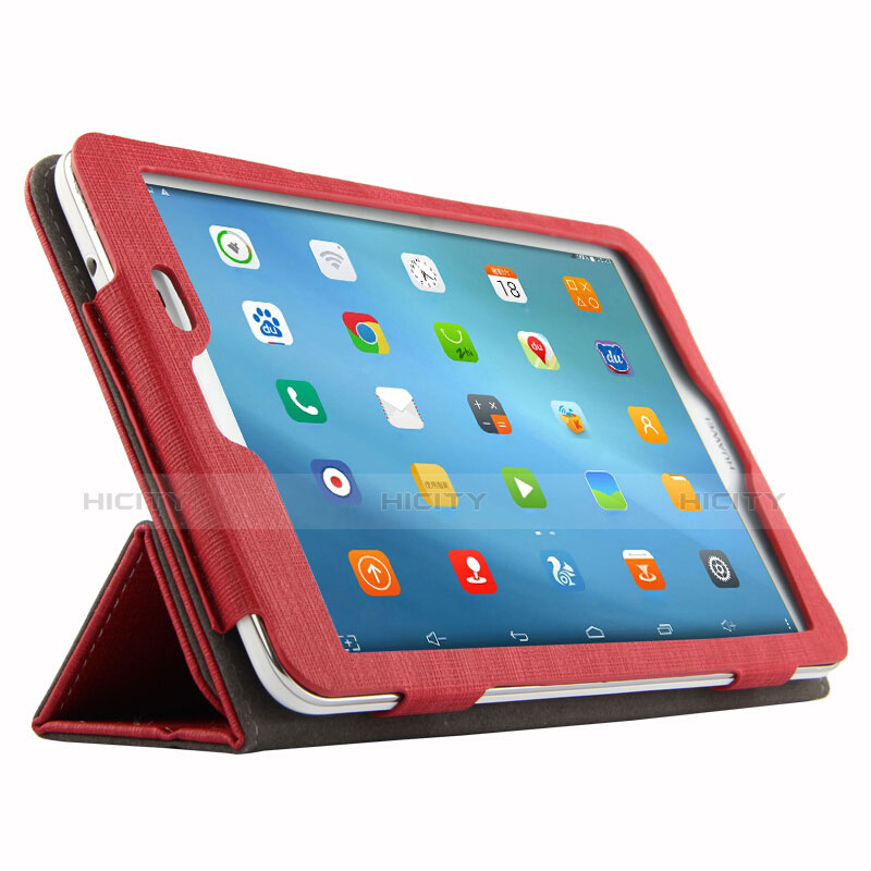 Carcasa de pano Cartera con Soporte para Huawei Mediapad T1 10 Pro T1-A21L T1-A23L Rojo