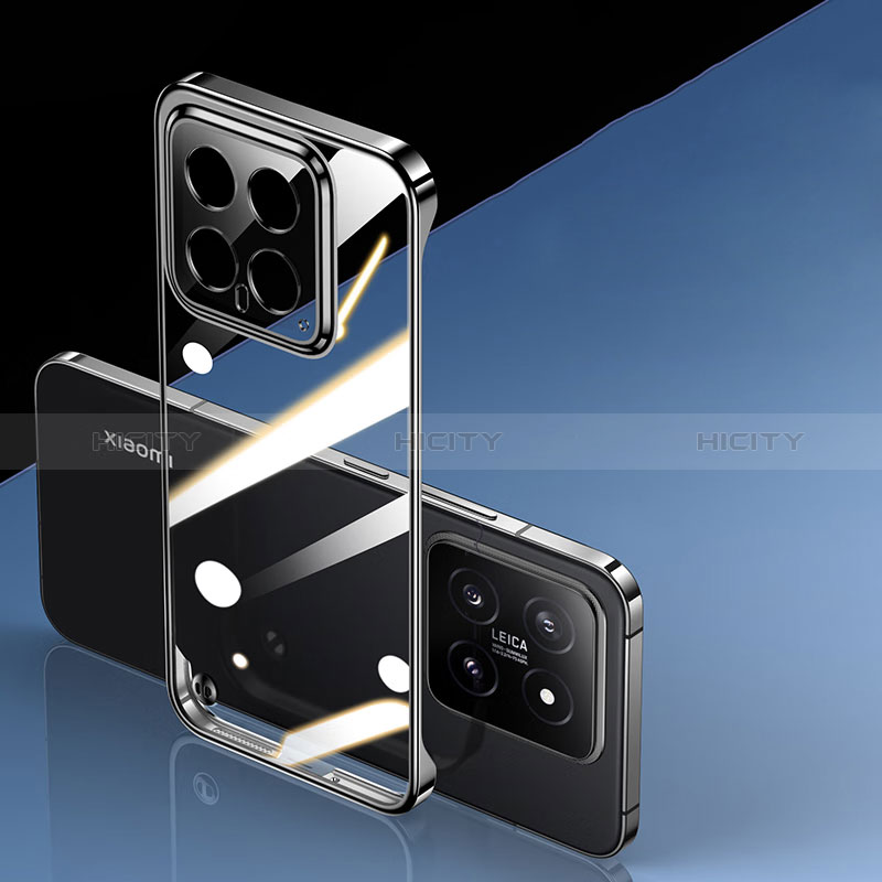 Carcasa Dura Cristal Plastico Funda Rigida Sin Marco Transparente para Xiaomi Mi 14 Pro 5G Negro