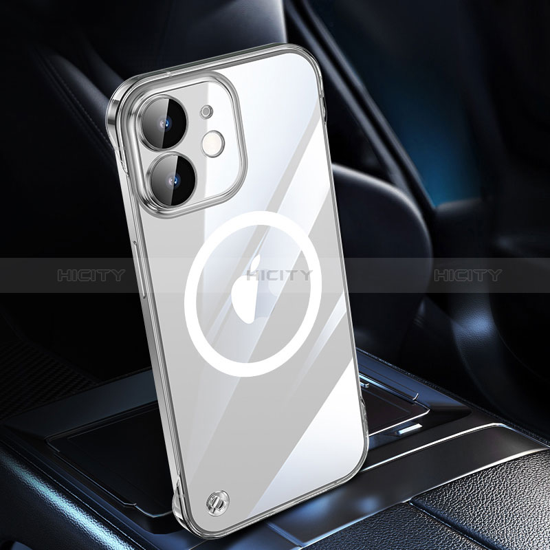Carcasa Dura Cristal Plastico Funda Rigida Transparente con Mag-Safe Magnetic QC1 para Apple iPhone 12