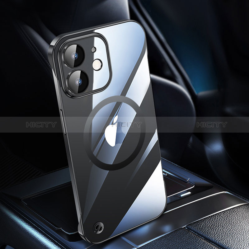 Carcasa Dura Cristal Plastico Funda Rigida Transparente con Mag-Safe Magnetic QC1 para Apple iPhone 12