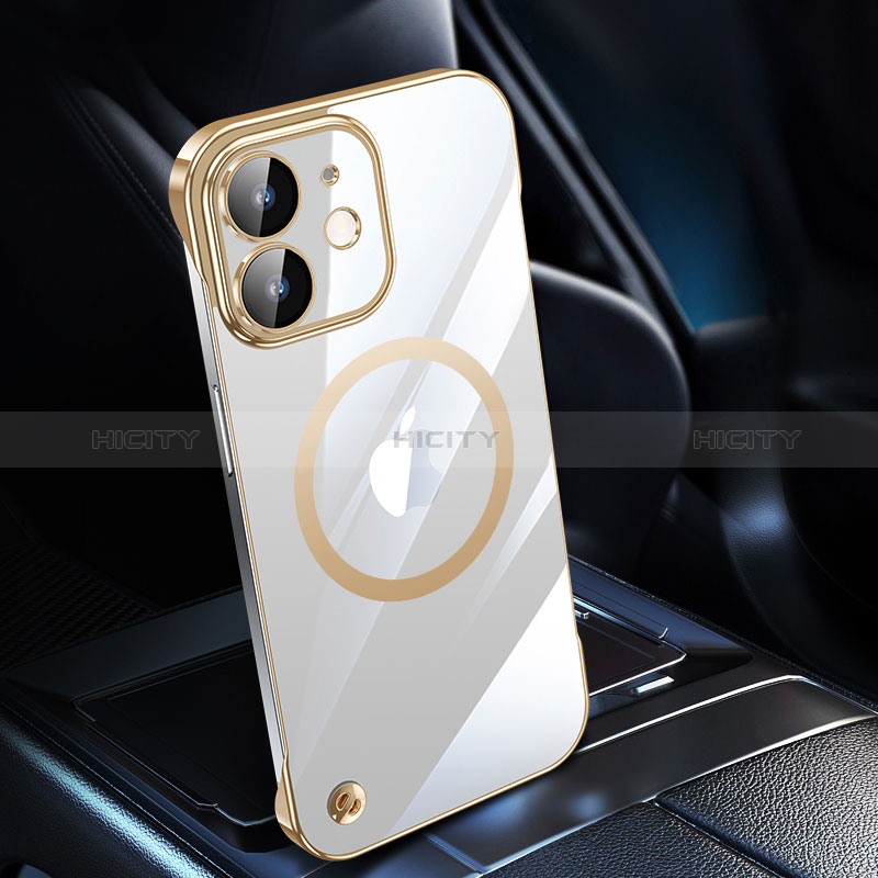 Carcasa Dura Cristal Plastico Funda Rigida Transparente con Mag-Safe Magnetic QC1 para Apple iPhone 12