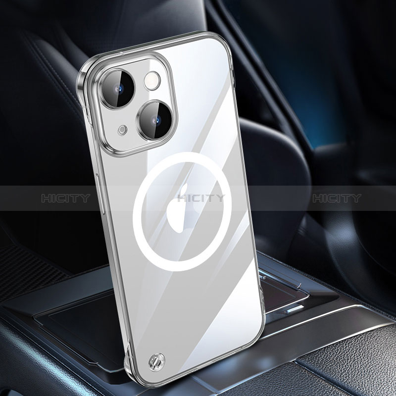 Carcasa Dura Cristal Plastico Funda Rigida Transparente con Mag-Safe Magnetic QC1 para Apple iPhone 14