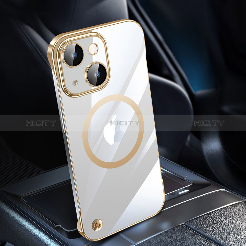 Carcasa Dura Cristal Plastico Funda Rigida Transparente con Mag-Safe Magnetic QC1 para Apple iPhone 14
