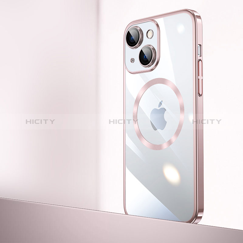 Carcasa Dura Cristal Plastico Funda Rigida Transparente con Mag-Safe Magnetic QC2 para Apple iPhone 14 Plus