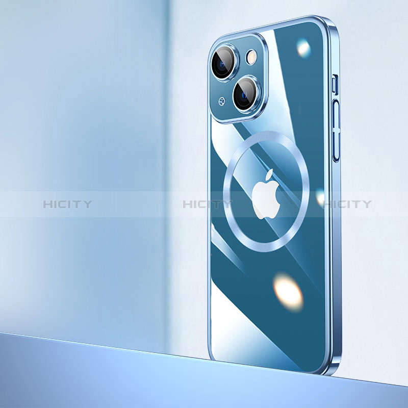 Carcasa Dura Cristal Plastico Funda Rigida Transparente con Mag-Safe Magnetic QC2 para Apple iPhone 14 Plus