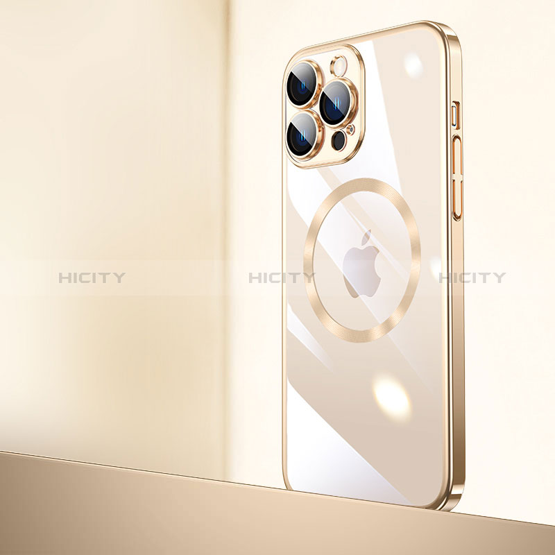 Carcasa Dura Cristal Plastico Funda Rigida Transparente con Mag-Safe Magnetic QC2 para Apple iPhone 14 Pro