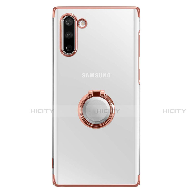 Carcasa Dura Cristal Plastico Funda Rigida Transparente con Magnetico Anillo de dedo Soporte para Samsung Galaxy Note 10