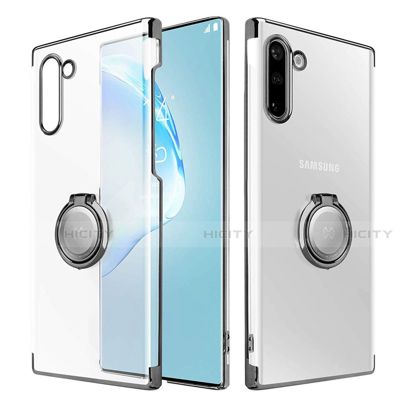 Carcasa Dura Cristal Plastico Funda Rigida Transparente con Magnetico Anillo de dedo Soporte para Samsung Galaxy Note 10 5G