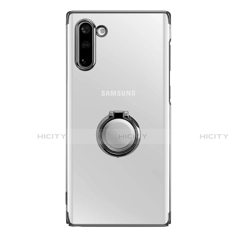 Carcasa Dura Cristal Plastico Funda Rigida Transparente con Magnetico Anillo de dedo Soporte para Samsung Galaxy Note 10 5G