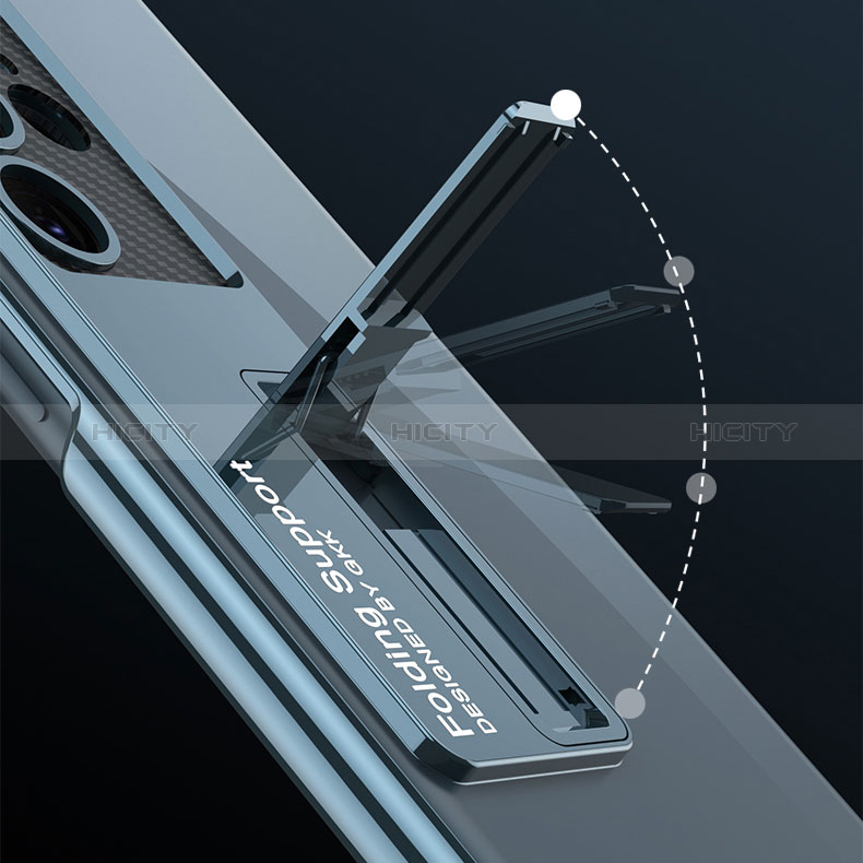 Carcasa Dura Cristal Plastico Funda Rigida Transparente con Soporte AC1 para Samsung Galaxy S22 Ultra 5G