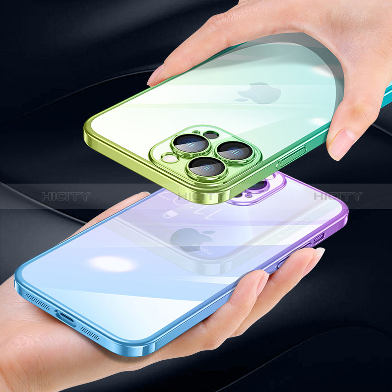 Carcasa Dura Cristal Plastico Funda Rigida Transparente Gradiente QC1 para Apple iPhone 13