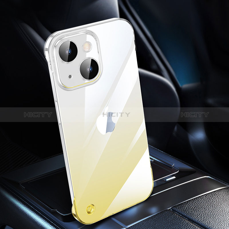 Carcasa Dura Cristal Plastico Funda Rigida Transparente Gradiente QC2 para Apple iPhone 13 Amarillo