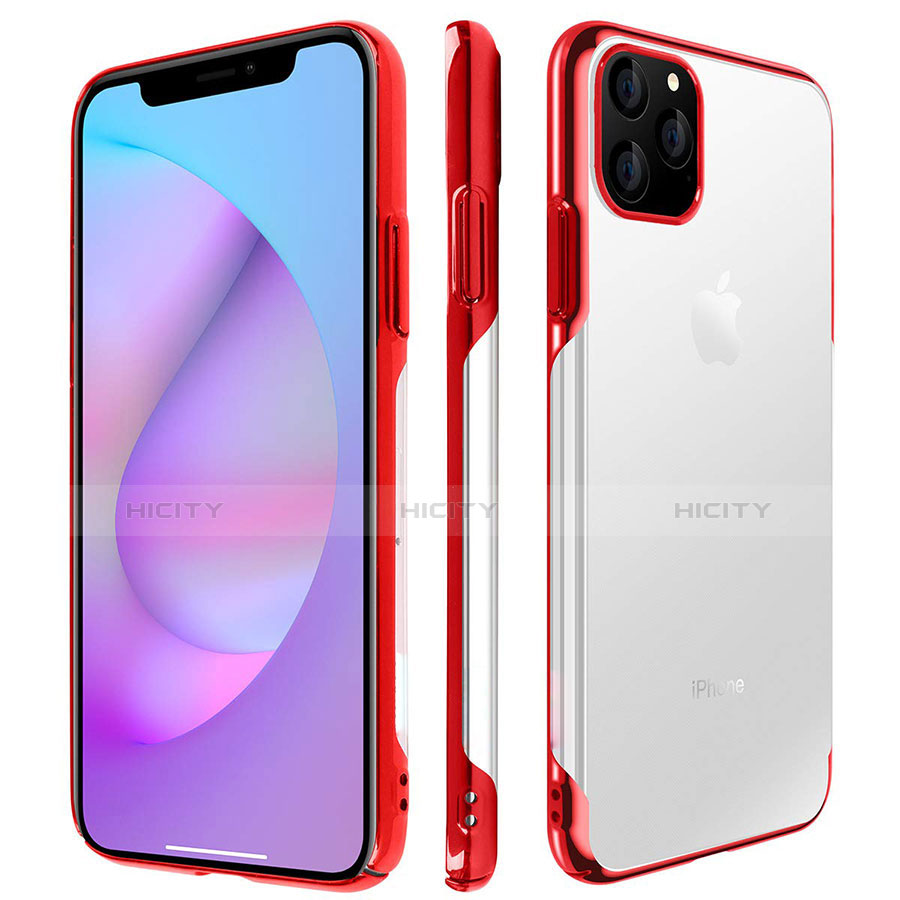 Carcasa Dura Cristal Plastico Funda Rigida Transparente H01 para Apple iPhone 11 Pro Rojo