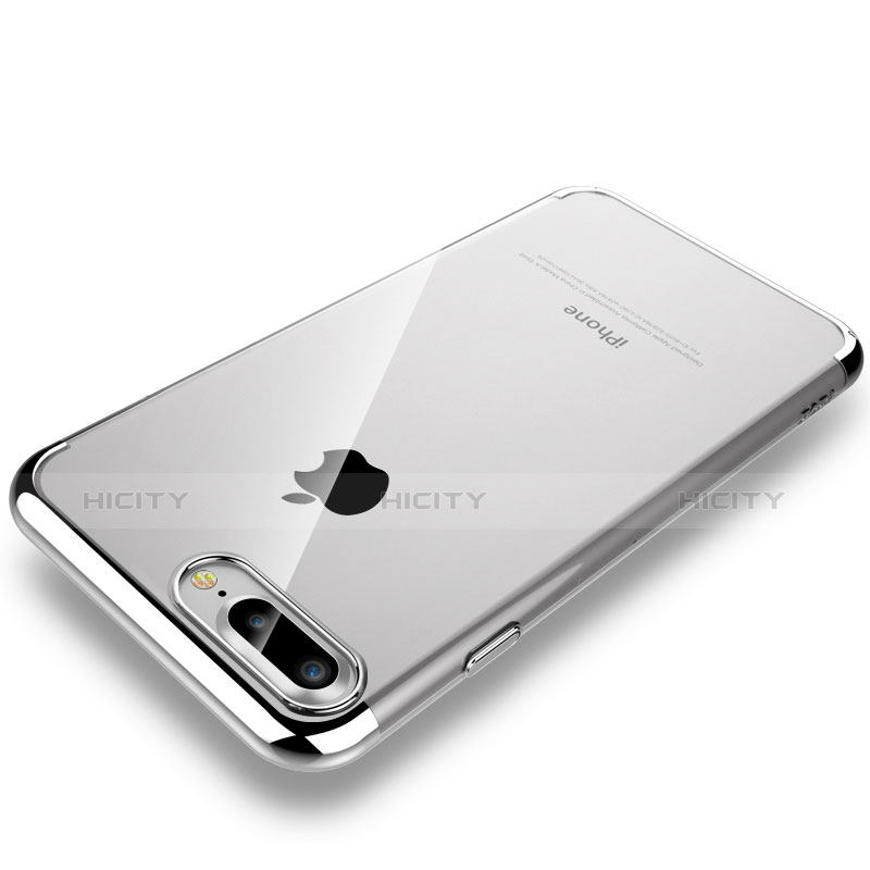 Carcasa Dura Cristal Plastico Funda Rigida Transparente H01 para Apple iPhone 7 Plus Plata