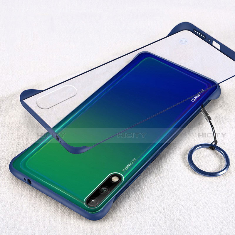 Carcasa Dura Cristal Plastico Funda Rigida Transparente H01 para Huawei Enjoy 10 Azul