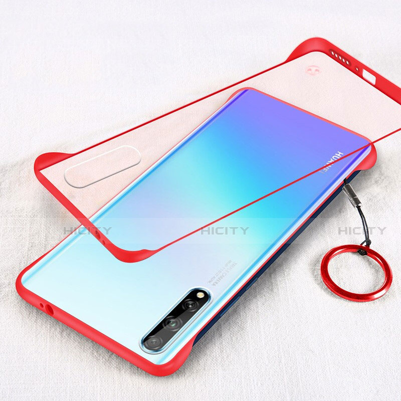 Carcasa Dura Cristal Plastico Funda Rigida Transparente H01 para Huawei Enjoy 10S Rojo
