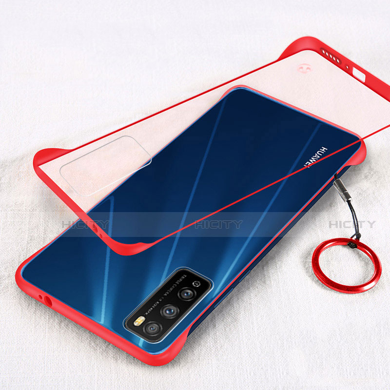 Carcasa Dura Cristal Plastico Funda Rigida Transparente H01 para Huawei Enjoy Z 5G Rojo