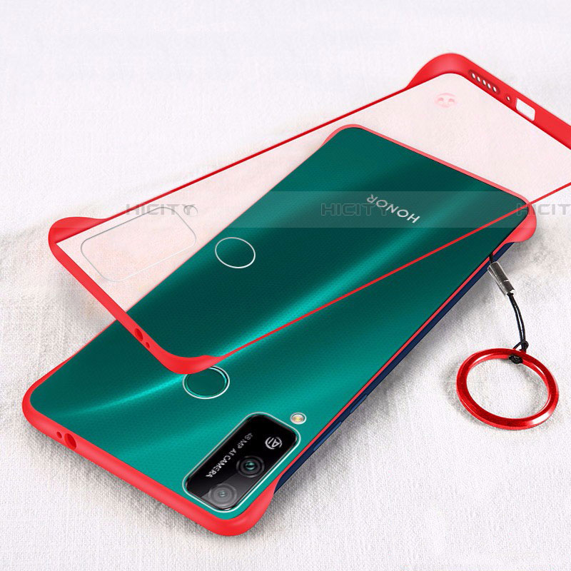 Carcasa Dura Cristal Plastico Funda Rigida Transparente H01 para Huawei Honor Play4T Rojo