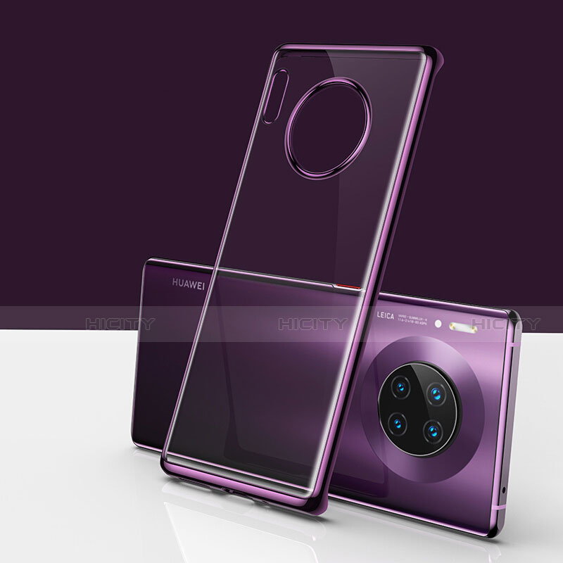 Carcasa Dura Cristal Plastico Funda Rigida Transparente H01 para Huawei Mate 30 5G Morado