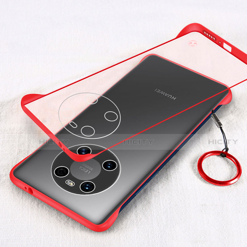 Carcasa Dura Cristal Plastico Funda Rigida Transparente H01 para Huawei Mate 40E 5G Rojo