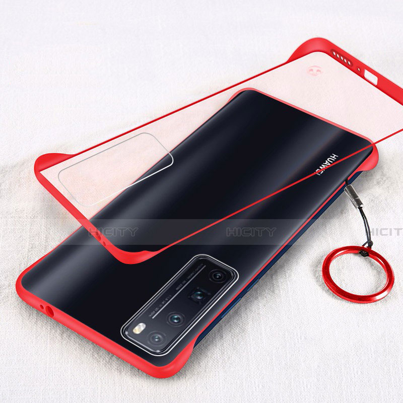 Carcasa Dura Cristal Plastico Funda Rigida Transparente H01 para Huawei Nova 7 Pro 5G Rojo