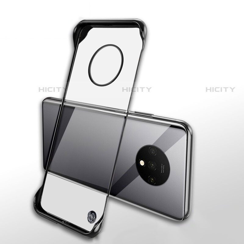 Carcasa Dura Cristal Plastico Funda Rigida Transparente H01 para OnePlus 7T Negro