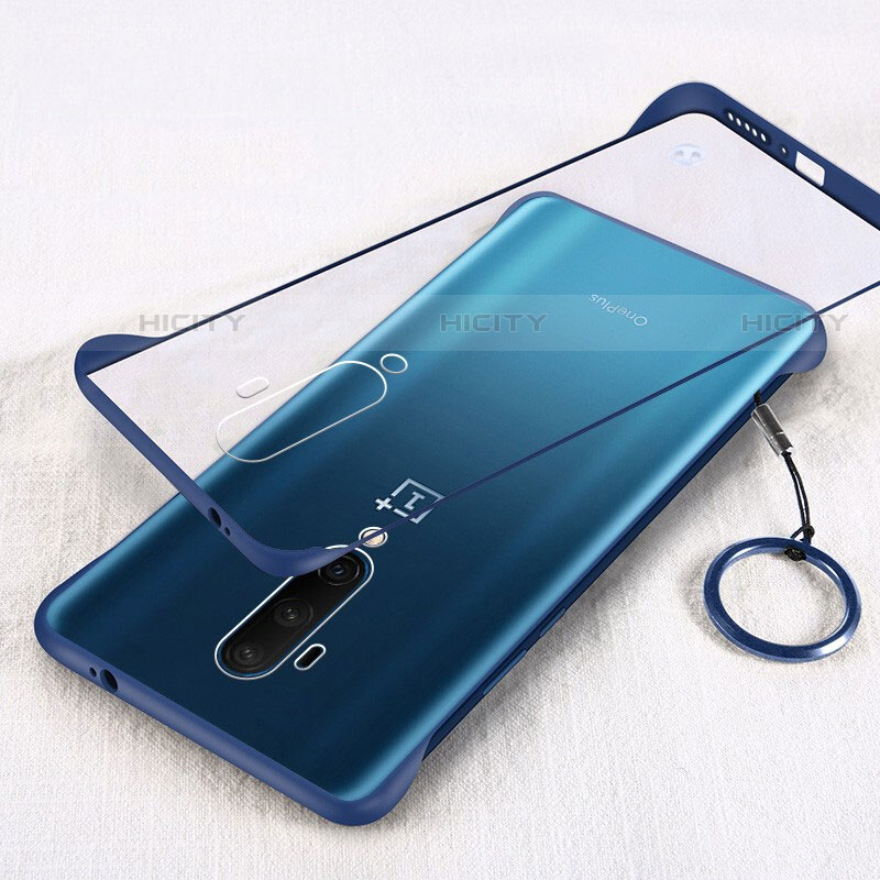 Carcasa Dura Cristal Plastico Funda Rigida Transparente H01 para OnePlus 7T Pro Azul