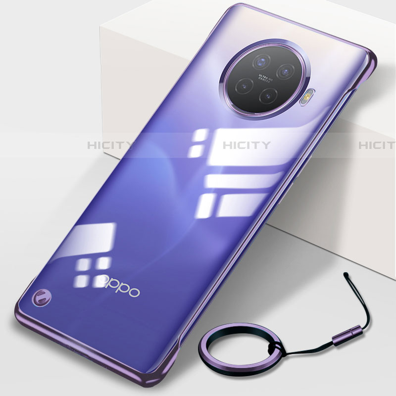 Carcasa Dura Cristal Plastico Funda Rigida Transparente H01 para Oppo Ace2 Morado