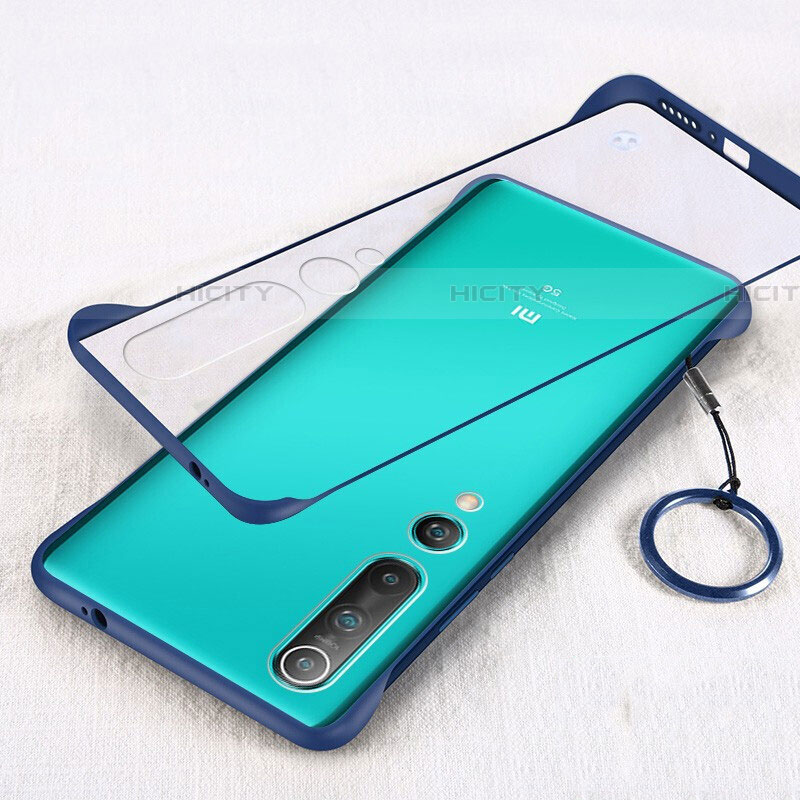 Carcasa Dura Cristal Plastico Funda Rigida Transparente H01 para Xiaomi Mi 10 Azul