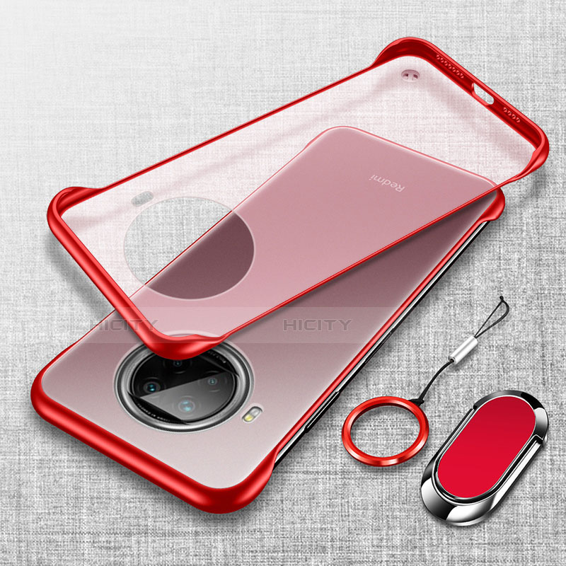 Carcasa Dura Cristal Plastico Funda Rigida Transparente H01 para Xiaomi Mi 10T Lite 5G Rojo