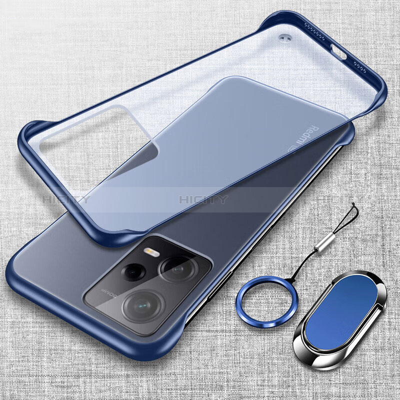 Carcasa Dura Cristal Plastico Funda Rigida Transparente H01 para Xiaomi Poco X5 5G Azul