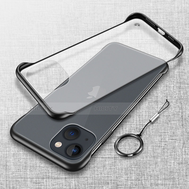 Carcasa Dura Cristal Plastico Funda Rigida Transparente H02 para Apple iPhone 13 Negro