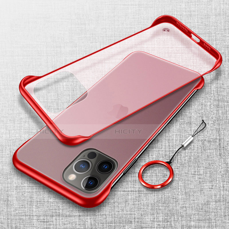 Carcasa Dura Cristal Plastico Funda Rigida Transparente H02 para Apple iPhone 13 Pro Rojo