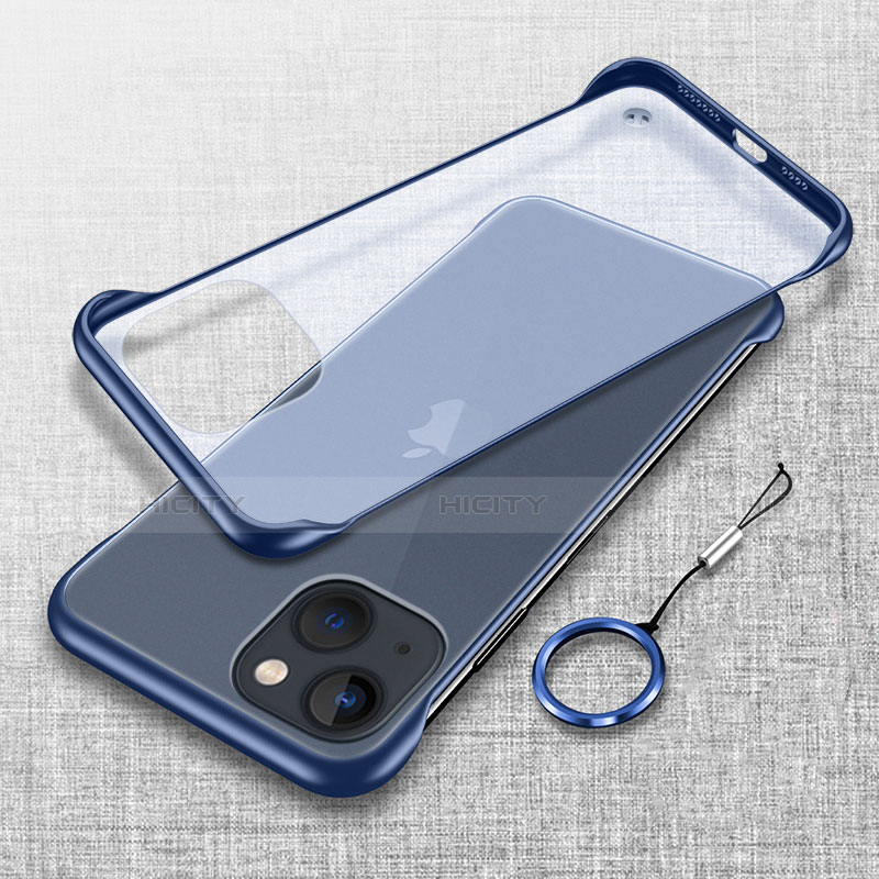Carcasa Dura Cristal Plastico Funda Rigida Transparente H02 para Apple iPhone 14 Azul