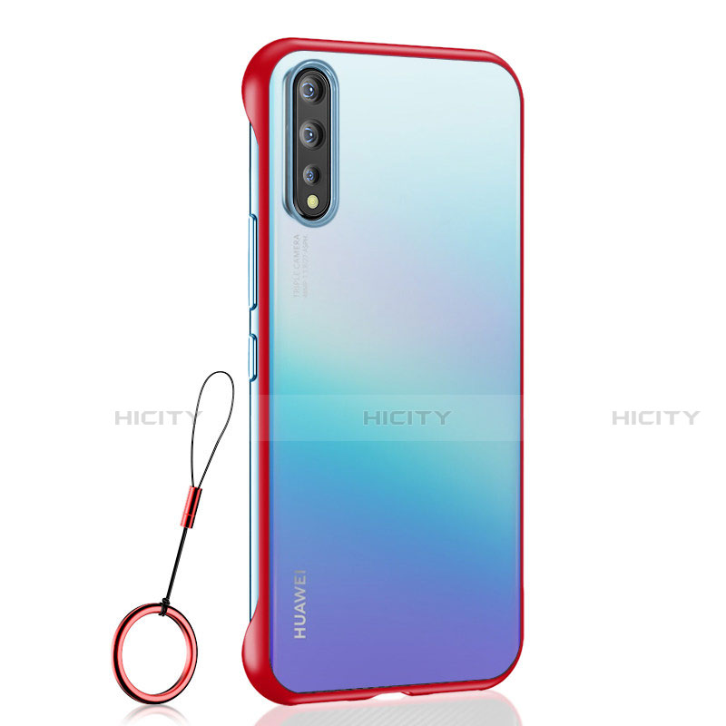 Carcasa Dura Cristal Plastico Funda Rigida Transparente H02 para Huawei Enjoy 10S Rojo