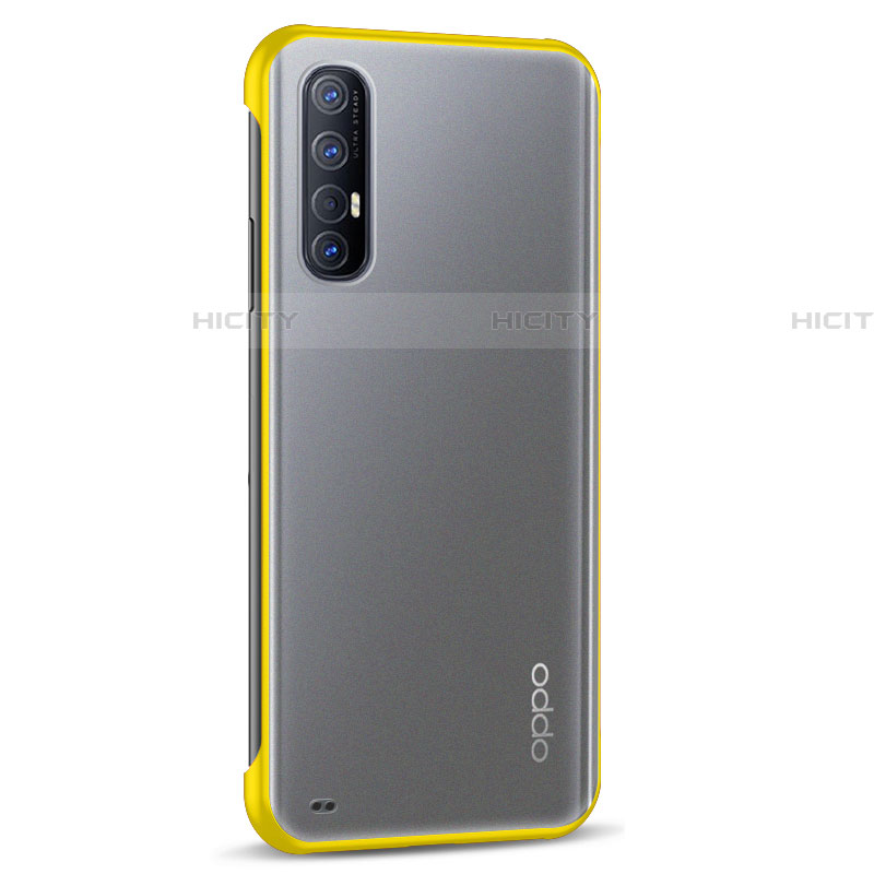 Carcasa Dura Cristal Plastico Funda Rigida Transparente H02 para Oppo Find X2 Neo Amarillo