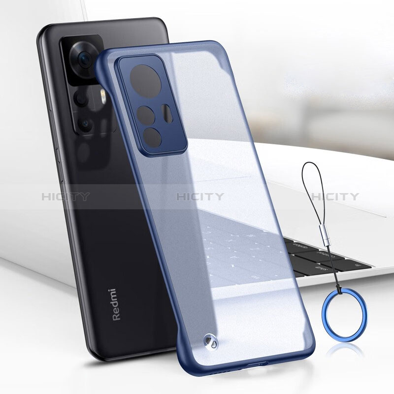 Carcasa Dura Cristal Plastico Funda Rigida Transparente H02 para Xiaomi Mi 12T 5G Azul