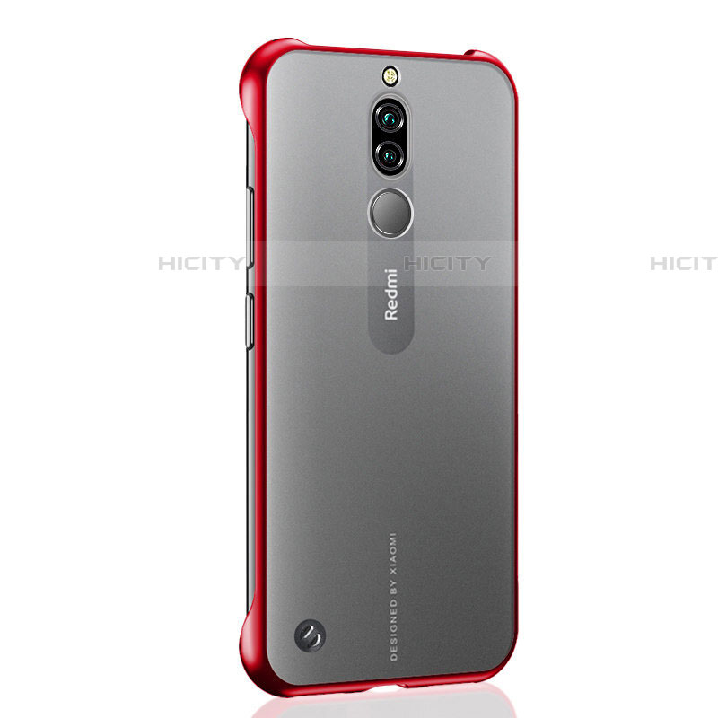 Carcasa Dura Cristal Plastico Funda Rigida Transparente H02 para Xiaomi Redmi 8 Rojo