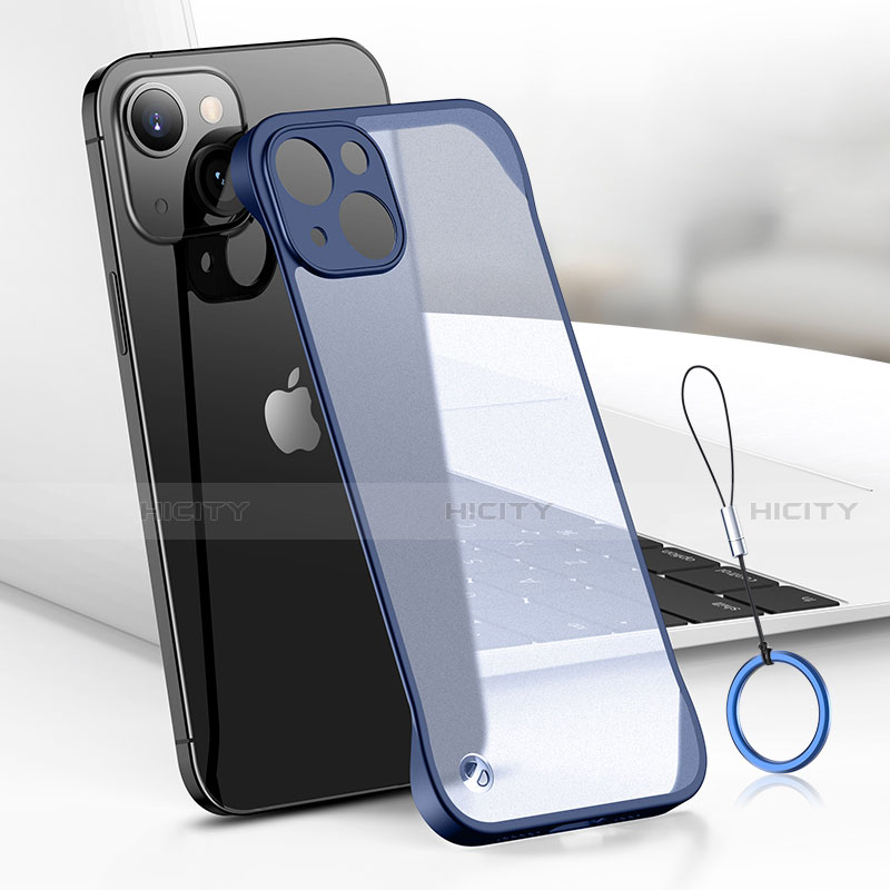 Carcasa Dura Cristal Plastico Funda Rigida Transparente H03 para Apple iPhone 13 Mini Azul