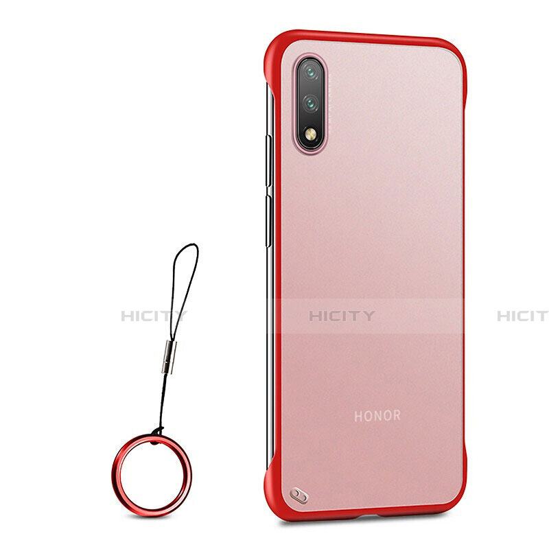 Carcasa Dura Cristal Plastico Funda Rigida Transparente H03 para Huawei Honor 9X Rojo