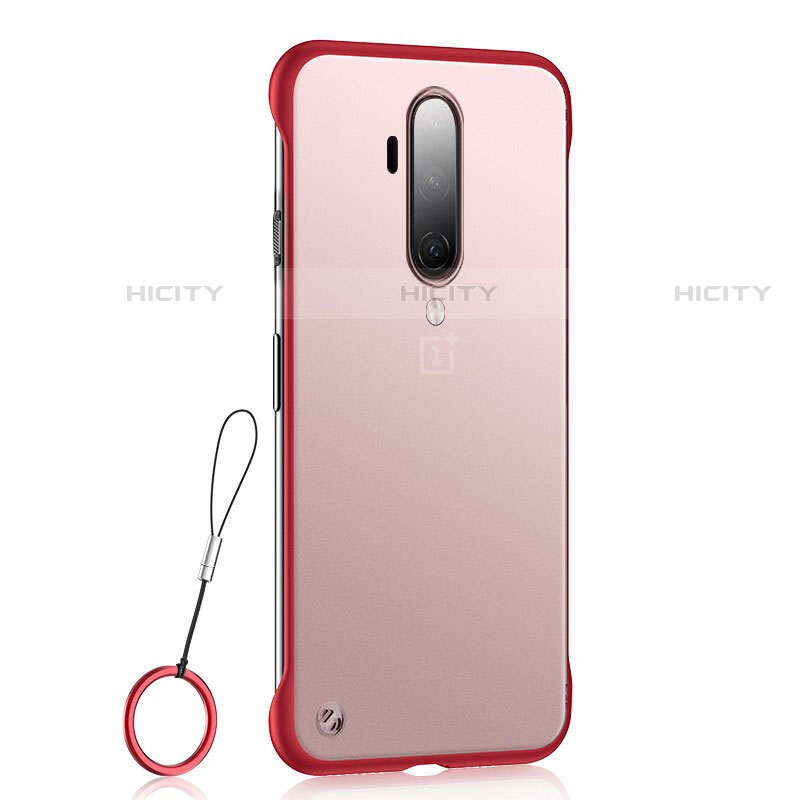 Carcasa Dura Cristal Plastico Funda Rigida Transparente H03 para OnePlus 7T Pro Rojo