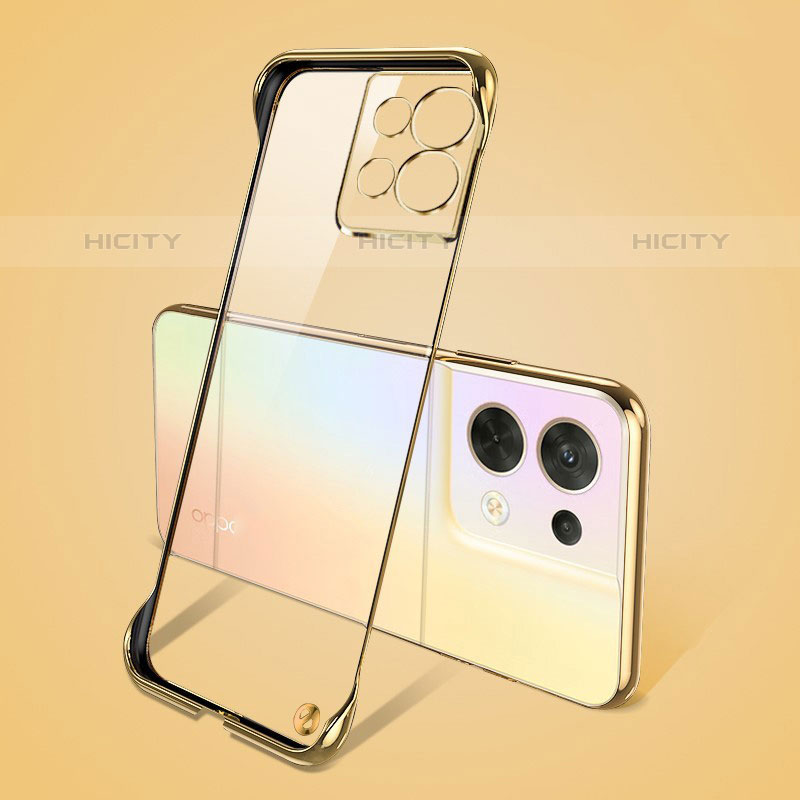 Carcasa Dura Cristal Plastico Funda Rigida Transparente H03 para Oppo Reno9 Pro 5G Oro