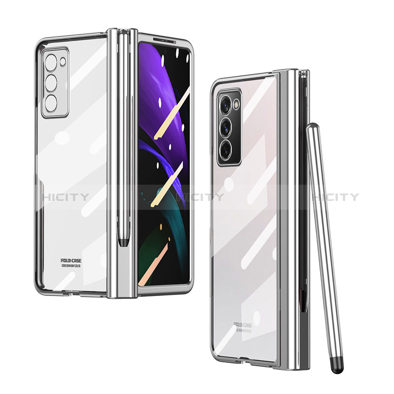 Carcasa Dura Cristal Plastico Funda Rigida Transparente H03 para Samsung Galaxy Z Fold2 5G Plata