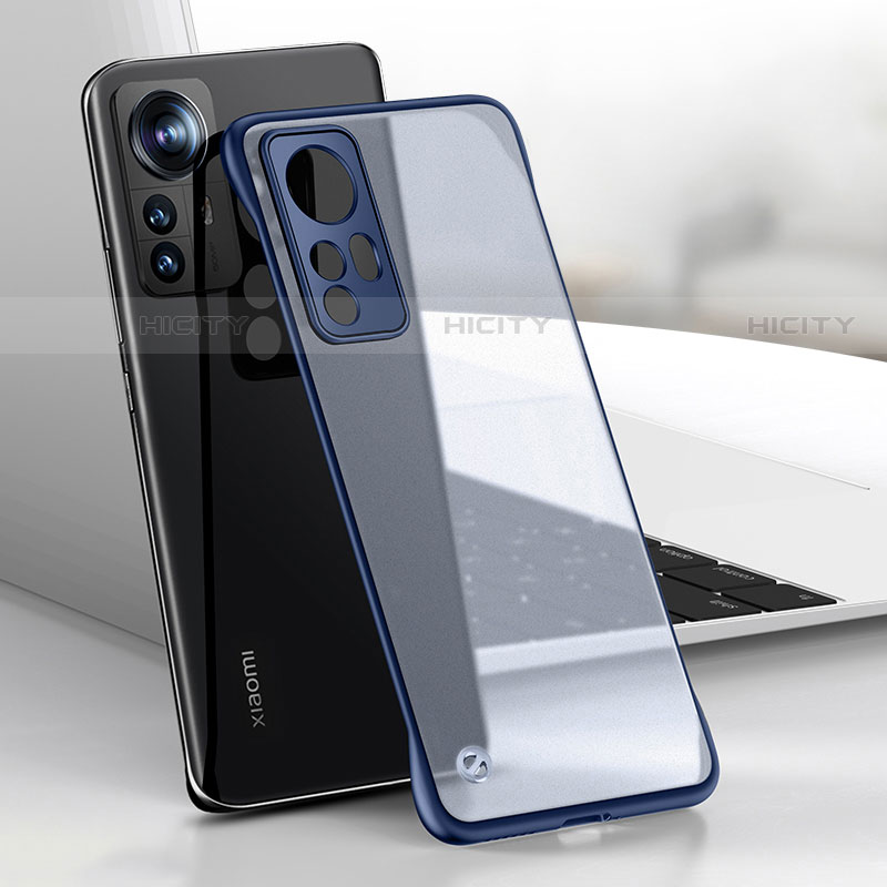 Carcasa Dura Cristal Plastico Funda Rigida Transparente H03 para Xiaomi Mi 12 Pro 5G Azul